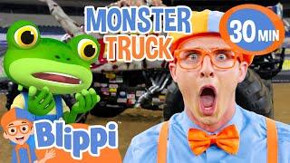 Blippi's Vehicle Show: Monster Jam Truck! | Blippi and Gecko Adventures Real Vehicles for Kids