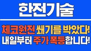 [#한전기술] 체코원전 쐐기를 박았다! 내일부터 주가 폭등합니다!  #한전기술주가 #한전기술주가전망 #한전기술전망