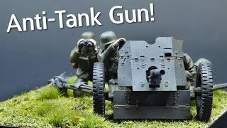 Building The Tamiya Pak 35/36 3.7cm Anti-Tank Gun Plastic Model Kit in 1/35 Scale! Build & Review
