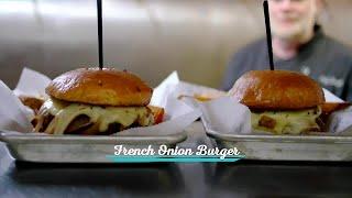 Sampling the French Onion Burger at Regents Field in Ann Arbor, MI | Cheese | Campus Eats