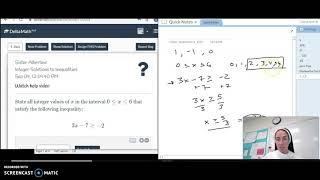 integer solutions to inequalities