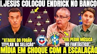 MÍDIA EM CHOQUE COM A ESCALAÇÃO DO BRASIL! IGOR BOTOU ENDRICK NO BANCO! OLHA COMO O BRASIL VAI JOGAR