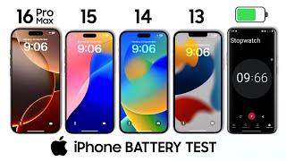 iPhone 16 Pro Max vs 15 vs 14 vs 13 Battery Test 100% to 0% | iPhone Battery Drain!