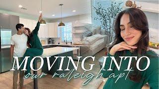 MOVING TO RALEIGH VLOG | empty apartment tour, unpacking, & settling in to our new home in NC!