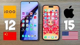 IQOO 12 VS IPHONE 15 - ЧЕЙ ФЛАГМАН ЛУЧШЕ? ПОЛНОЕ СРАВНЕНИЕ!