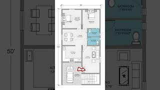 26x50 house plan | 25x50 home plan #homeplan #houseplans #housedesign #homedesign #shorts #floorplan