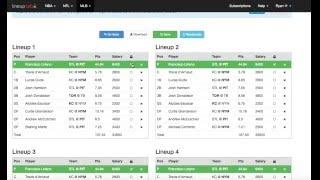 Lineup Lab MLB - Daily Fantasy Sports Lineup Optimizer for Fanduel and Draftkings