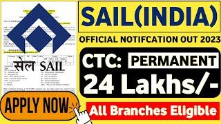 SAIL Recruitment 2023 | Permanent Jobs | CTC: 28Lakhs| Sail Vacancy 2023 | SAIL Jobs 2023 | Psu Jobs