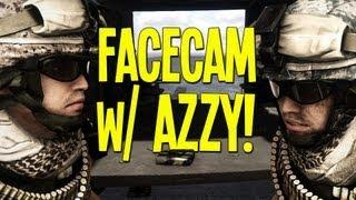 FACECAM w/ AZZY! - Battlefield 3 Funny Moments - Bonnet Twerking, Driving Fails, The Squashee