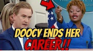 Peter Doocy asks SHOCKING Question,turnsKarine Jean-Pierre into a STUTTERING MESS...