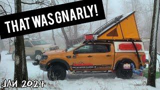 That Hill Was Crazy! | Snow Camping On Top Of A Mountain | @GFC | Ford Ranger FX4