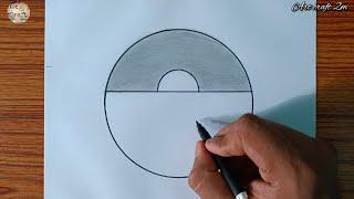 Circle Drawing - Beautiful Drawing Scenery Easy - Step by Step  @Artcraft2m