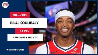 BILAL COULIBALY 14 PTS vs CHA 19 Dec 24-25 WAS Highlights