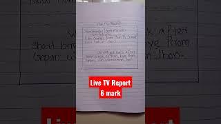 live tv report format |format live tv report|plus one english exam important question