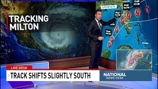 Hurricane Milton's Category 5 strength path shifts slightly south ahead of Florida landfall