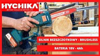 HYCHIKA 18V - Mocna mini piła łańcuchowa z bezszczotkowym silnikiem i baterią 4 Ah / chainsaw