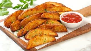 Crispy Potato Wedges | Perfect Oven Baked Snack, Side, or Appetizer!