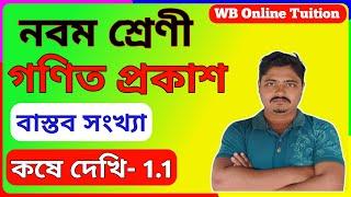 class 9 math কষে দেখি 1.1 | class 9 maths chapter 1 wbbse | real numbers class 9 in bengali | WBBSE