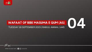 Wafaat Majlis of Bibi Masuma e Qum (as) by Syed Adeel Raza: 19 September 2023 |04 Rabiul Awwal 1445