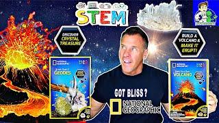 NATIONAL GEOGRAPHIC Build your own Volcano, Break open Geodes kits