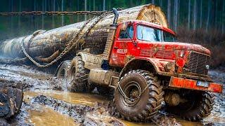 ГРУЗОВИКИ НА БЕЗДОРОЖЬЕ И НЕВЕРОЯТНО КРУТЫЕ ВОДИТЕЛИ