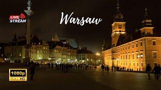  LIVE Night Walk in Warsaw, Poland - City Center to Old Town