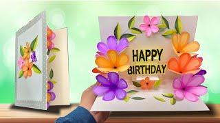 DIY - 3 D Birthday Card | Pop-Up Birthday Card | Special Birthday Card | Easy Flower Card