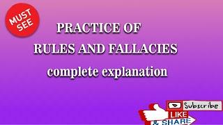 Lecture 26 Practice of Rules and Fallacies in Urdu/Hindi || Formal Logic