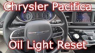 2021 Chrysler Voyager / Pacifica - Oil Life Oil Change Light Reset