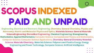 Scopus indexed paid and unpaid journals | Fast publication journals for all domains