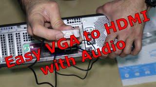 Convert vga to hdmi with audio to connect an old PC to a new TV