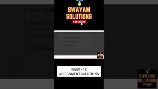 Introduction to IoT Week 12 | SWAYAM NPTEL Assignment Solutions | SUBSCRIBE