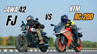 JAWA FJ 42 Vs KTM RC 200 Drag Race