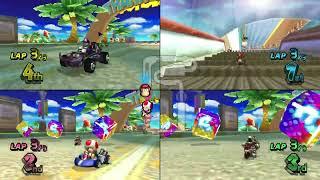 Mario Kart Wii  4 Players #530 Flower Cup 150cc