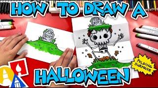 How To Draw A Halloween Folding Surprise (Skeleton Grave)