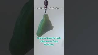 Grade-A Nephrite Jade Vietnamese Styled Pendant Necklace #jade #nephrite #jewelry #gemstones