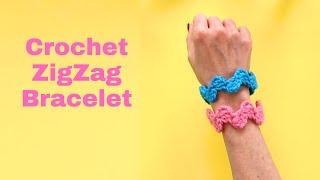 Crochet Bracelet ZigZag Bracelet | How to Crochet for Beginners | Crochet for Kids