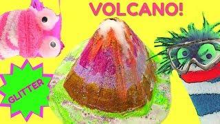 Fizzy and Phoebe Build a DIY MC2 Erupting Glitter Lava Volcano