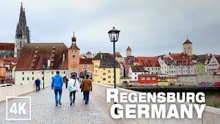 Regensburg Bridge and Old Town GERMANY • 4K HDR ASMR