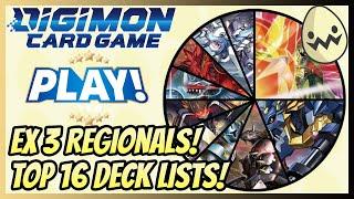 Digimon Card Game: Play!TCG's EX3 Regionals! Top 16 Deck Lists!