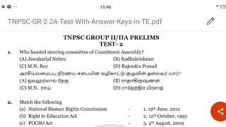 Get ready for today test at 5.30/Tnpsc model question paper/ Test 2/part 1 to 20