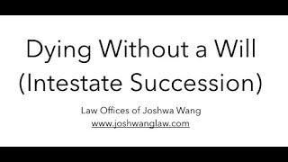 Dying Without a Will (Intestate Succession)