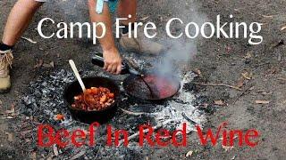 How To : Cook Beef in Red wine on the Camp Fire |TheHookandTheCook| Paul Breheny