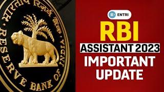 RBI ASSISTANT 2023 | IMPORTANT UPDATE | Entri Banking Malayalam