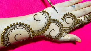 Simple Arabic backhand mehndi design | Easy mehndi design | mehndi designs | mehndi,