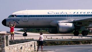 Condor A320 RETRO Livery Landing & Takeoff SKIATHOS AIRPORT! ATC Comms