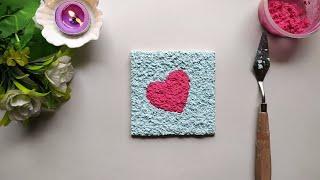 Tissue paper art | diy paper craft ideas| cute heart canvas