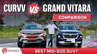 Tata Curvv vs Maruti Grand Vitara comparison || Which a the better mid size SUV for you?