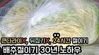 (김장준비 3일차)배추 잘라서 절이지 마세요!/배추에 소금 뿌리지 마세요/12시간 절이지 마세요~너무 짧아요(절임 황금시간)/큰다라이X/뒤집기X/저염절임배추