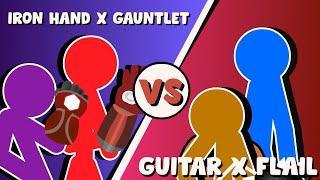 SDS 2v2 FIGHT ANIMATION: Iron Hand x Gauntlet VS Guitar x Flail